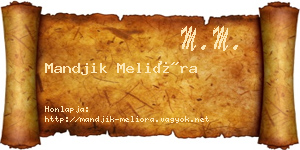 Mandjik Melióra névjegykártya